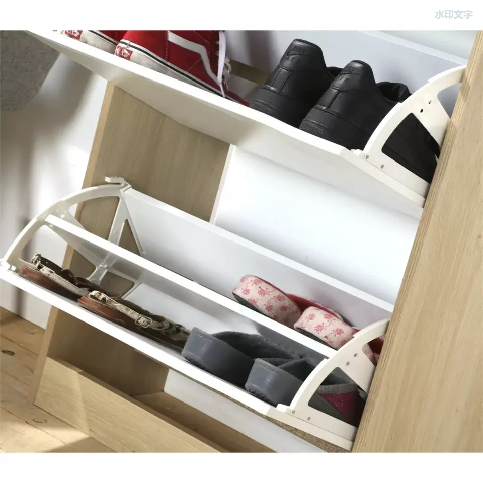 小鞋柜两层白色漂亮优质设计木质家用木制鞋架