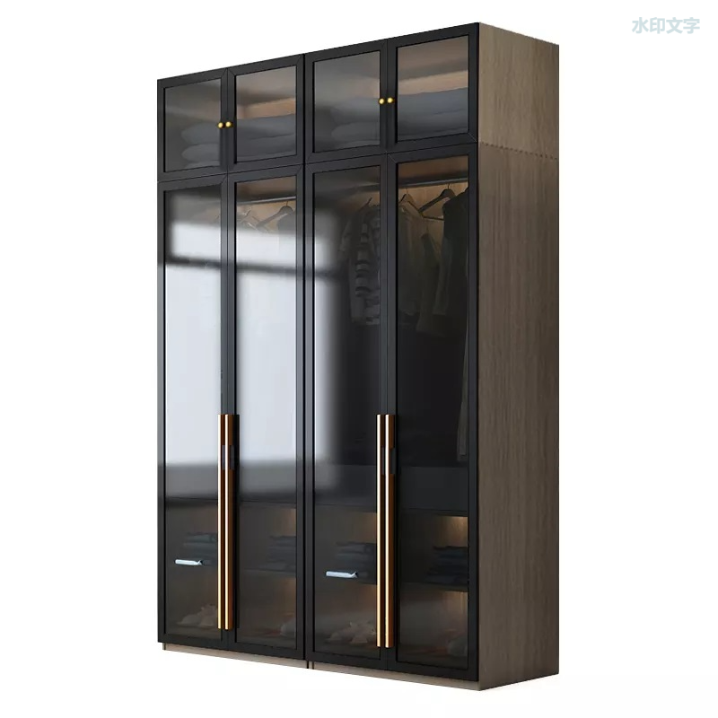 现代玻璃门木制衣柜橱柜卧室家具衣柜壁橱设计衣柜衣服整理器