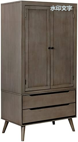 美国 Belkor 中世纪现代灰色木质衣柜家具